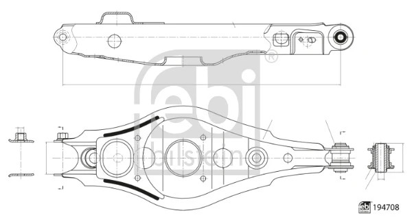 Control/Trailing Arm, wheel suspension